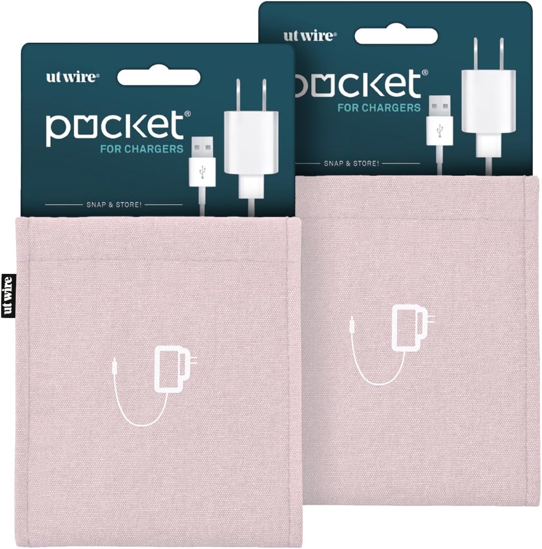 UT Wire Pocket Mobile Charger Case Pouch (Slate Blue, Earbud Case | 2 Pack)