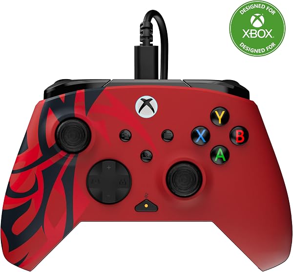 Turtle Beach Rematch Advanced Spirit Red Manette de jeu filaire - Licence Xbox Series XS, Xbox One et PC avec Boutons Programmables, Gâchettes, commandes audio et câble de 2.5 m - 1