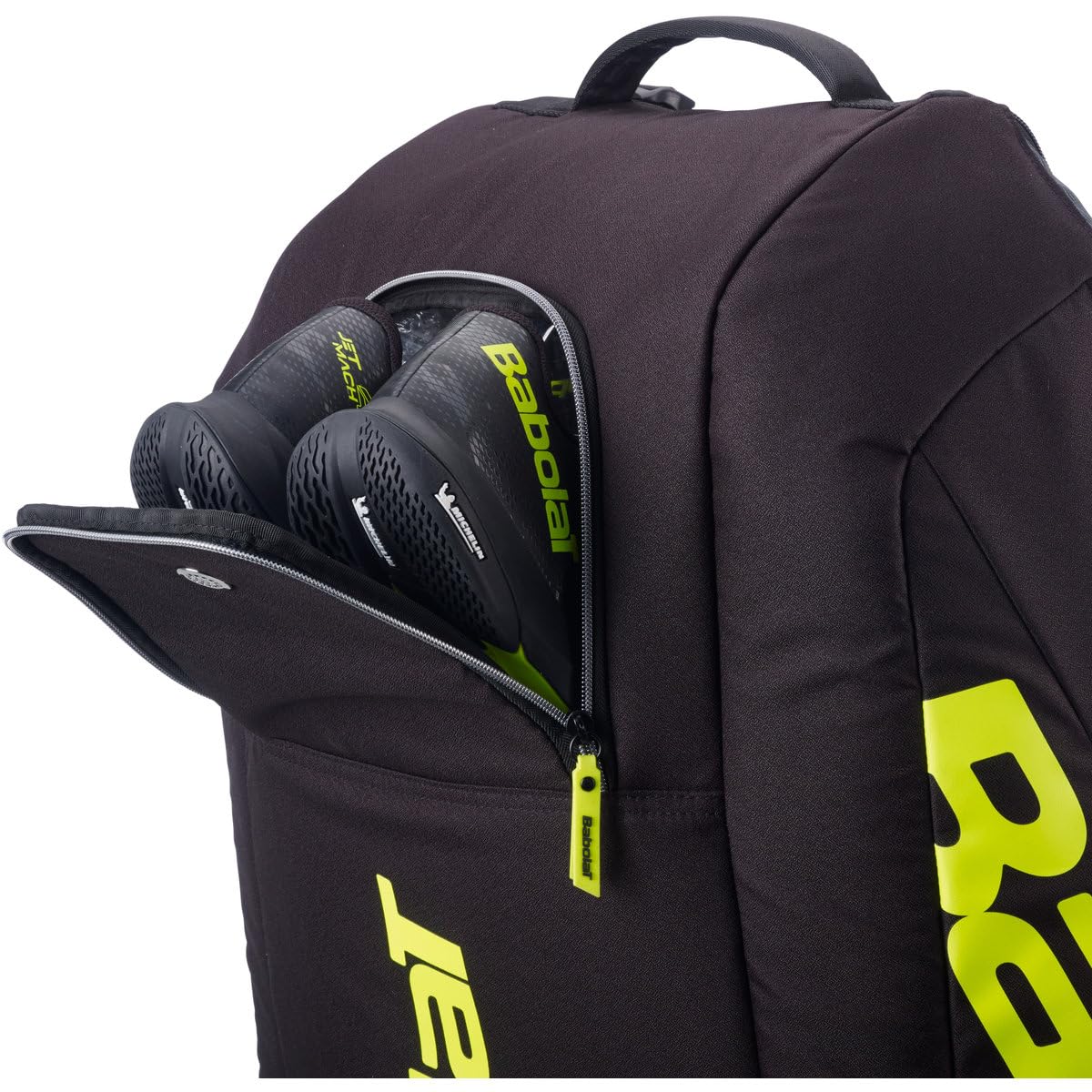 Babolat Pure Aero RH x12 Borsa da Tennis (Grigio Metallico/Nero/Giallo Fluo)