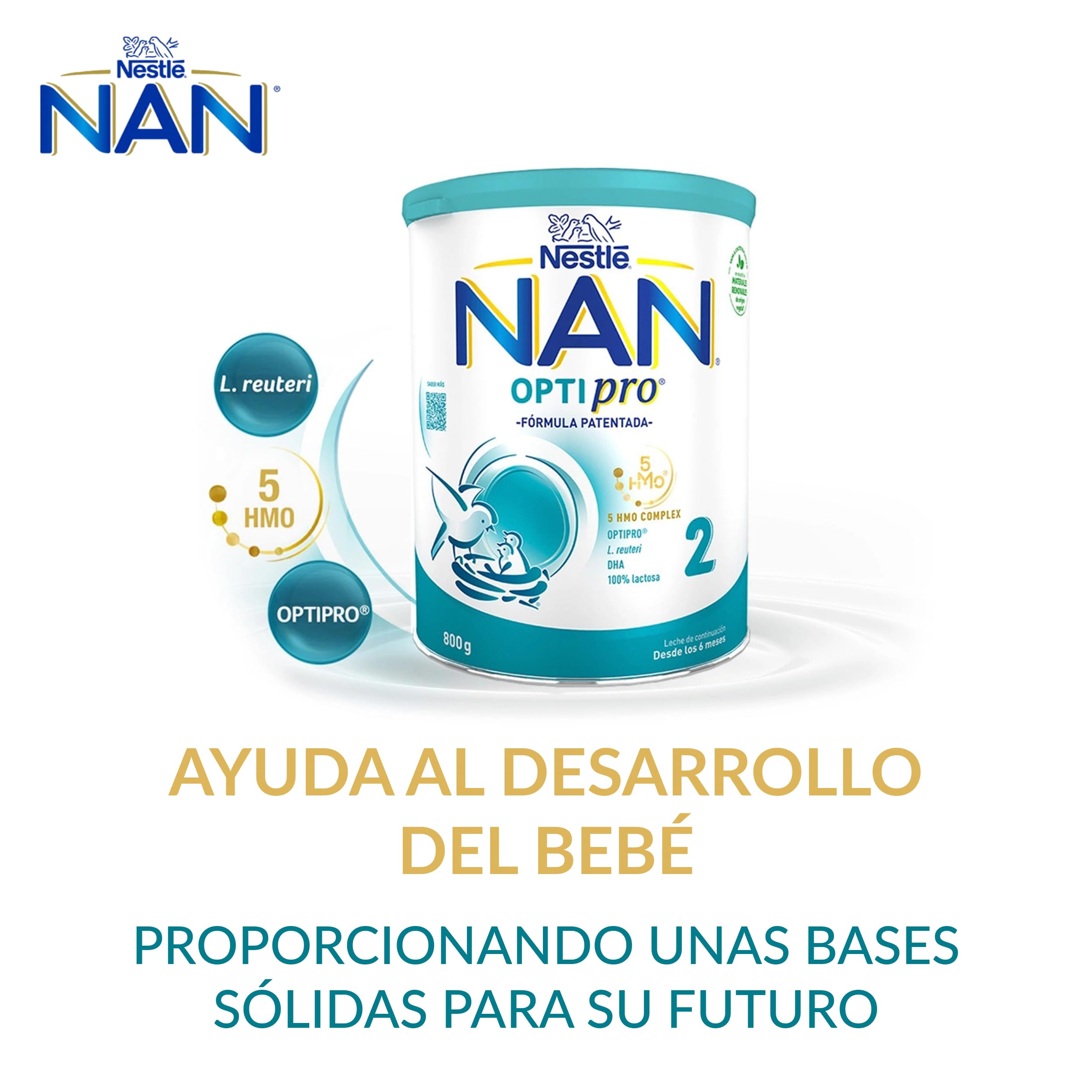 Nestlé NAN OPTIPRO 4 Leche de crecimiento en polvo, 800g