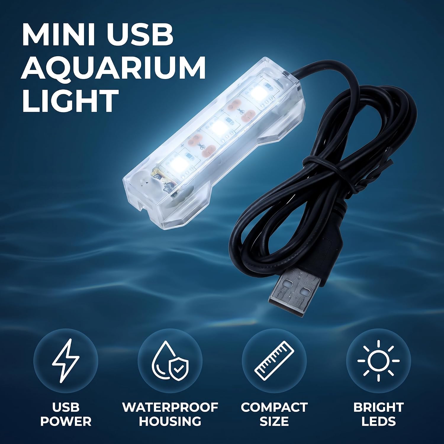 Jowxsx Blue Light Small Aquarium Led Light, Multicolor Led Fish Tank Light for Freshwater Plants Aquarium Accessories image 2