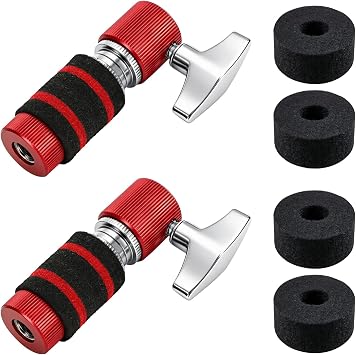 2 Pack Hi-Hat Clutch with Replacement Felts Pads, Aluminum Alloy Standard Hi Hat Clutch for 6-8mm Rod Hi Hat Cymbal Stand, Drum Parts Accessories for Acoustic Drum Set