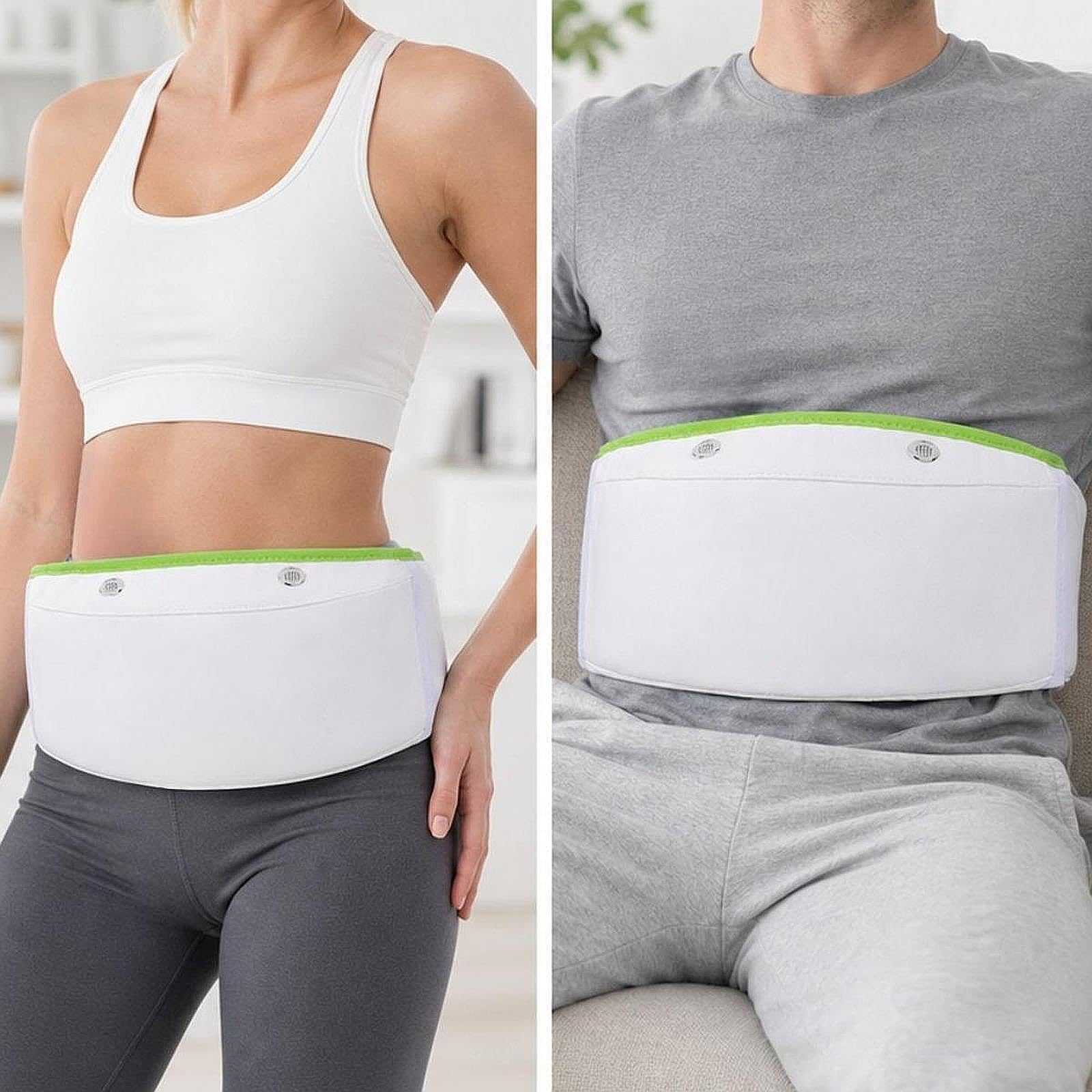Milageto Cinturón masaje abdominal con almohadilla térmica y enchufe europeo para la cintura y el abdomen. Ideal para mujeres.