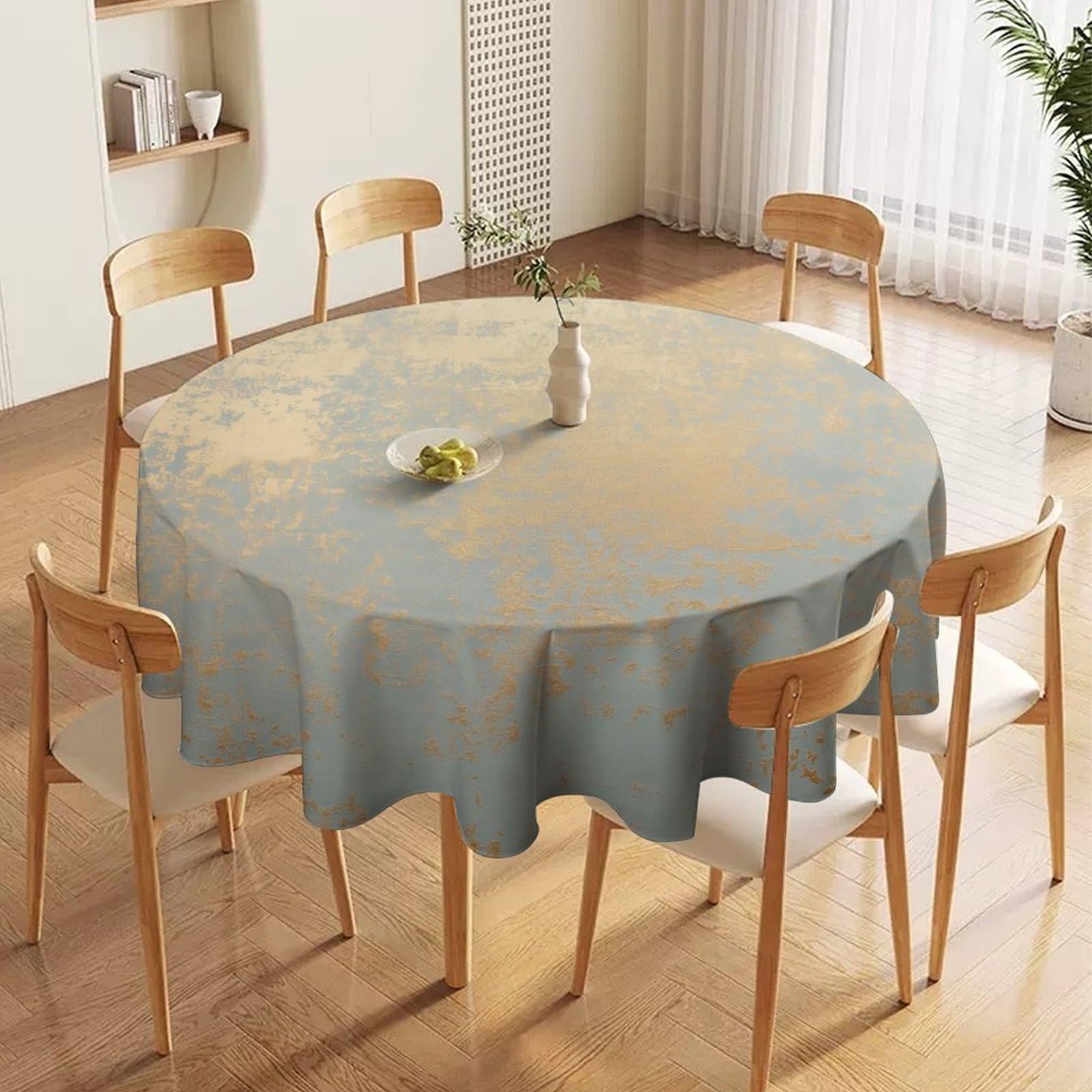 ORDOBO 3D Printed Tablecloth - Flowers And Birds Fashion Table Protect Cover Waterproof Wipeable For Kitchen Dinner Garden Dining Home Decoration 152X152Cm