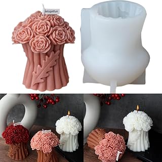 3D Rose Bouquet (Leaf) Candle Silicone Mould, Holding Flower Resin Mold, Handmade Silicone Mold for Resin Craft Supplies