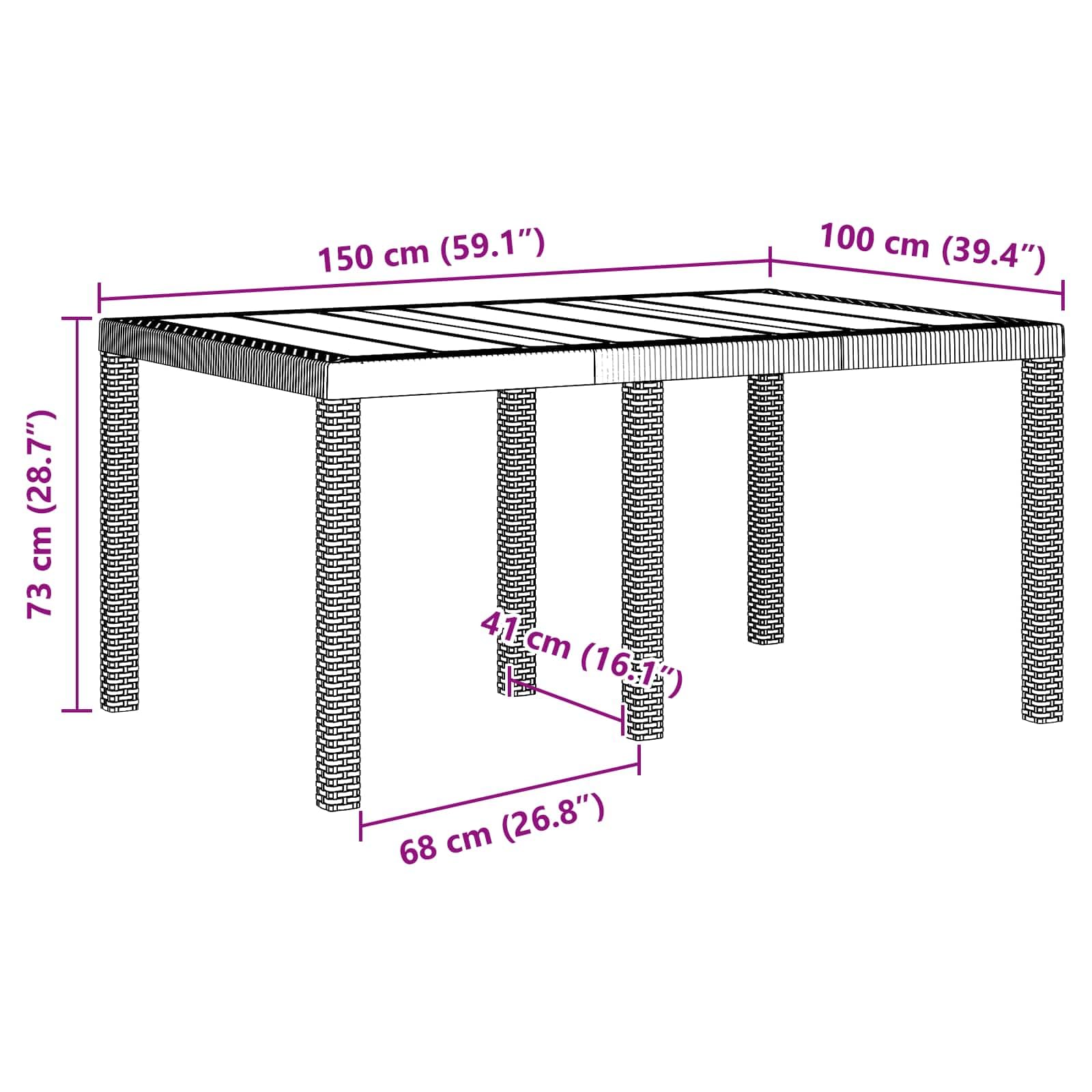 vidaXL Conjunto de Comedor de Jardín 5 pcs Marrón Ratan Polt, Muebles Modernos para jardín y terraza, Juego de Comedor Resistente, diseño Rectangular para Disfrutar al Aire Libre, Verano