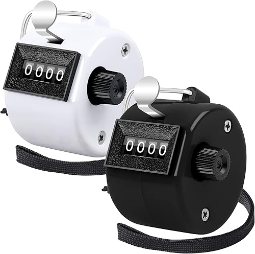 FEBSNOW Contador de contador de cuentos de mano Clicker 4 contador de clics de número digital para eventos escolares Golf Deportes Oficina Estadio