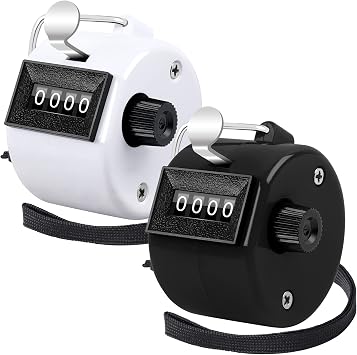 FEBSNOW 2 Pack Tally Counter Clicker 4 Digit Number for School Event | For Row Sport School Event Coaches, Mechanical 4 Digit Counting, Handheld People Clicker Counter