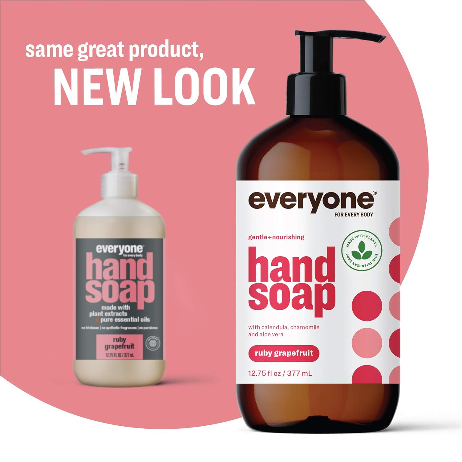 Everyone Liquid Hand Soap, 12.75 Ounce (Pack of 3), Ruby Grapefruit, Plant-Based Cleanser with Pure Essential Oils (Packaging May Vary) : Beauty