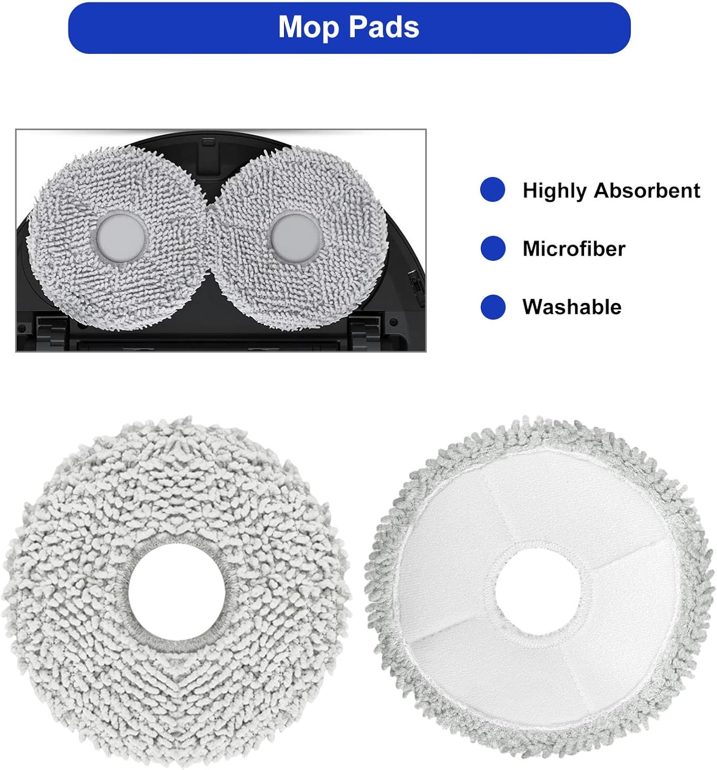 24PCS Accessories Kit for Ecovacs Deebot T50 Omni/Pro Omni Robot Vacuum Cleaner Replacement Parts with M1X Main Brush, 4X Filters, 6X Side Brushes, 6X Dust Bags, 6X Mop Pads
