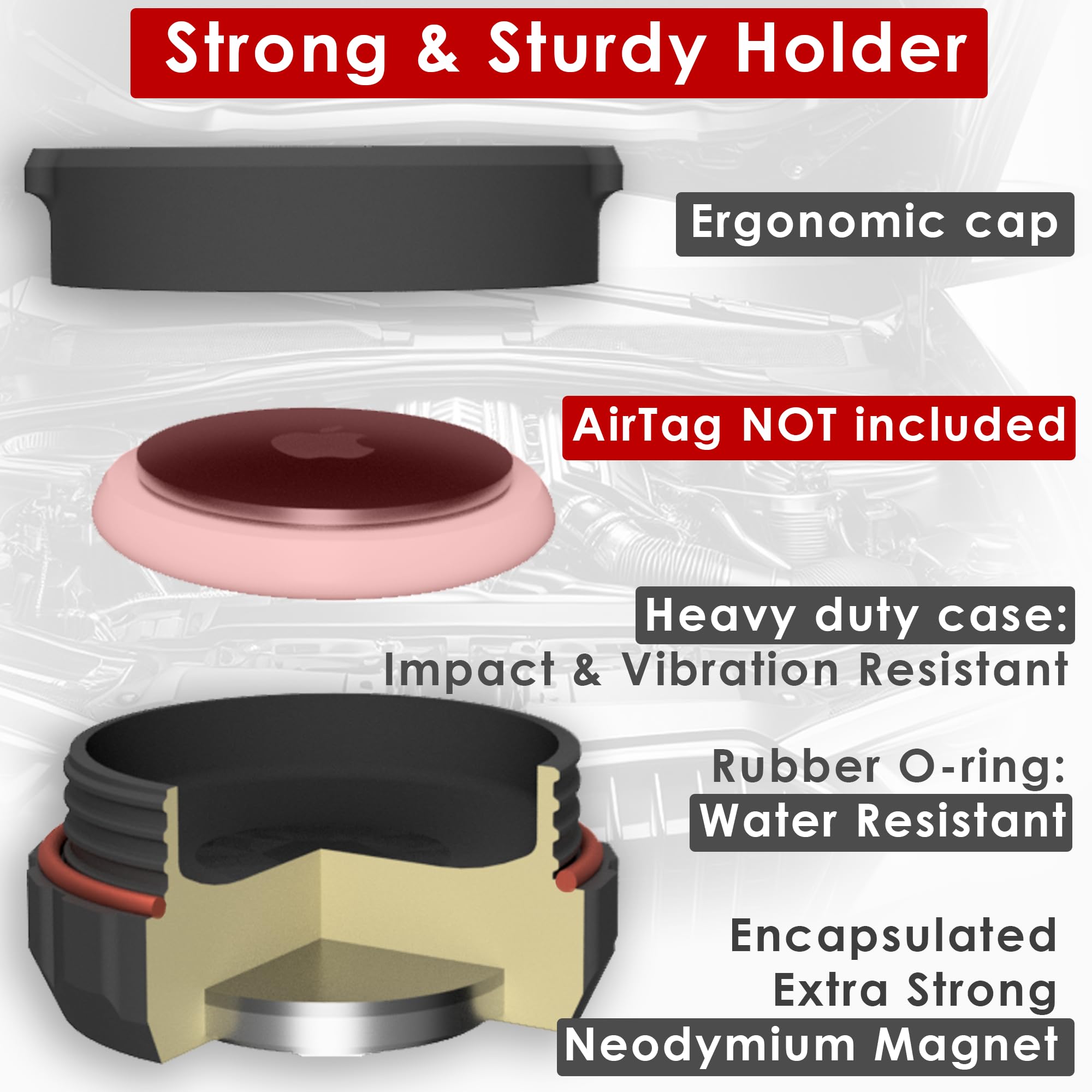 Waterproof Magnetic Holder for AirTag 1st & 2nd Gen, Moto Tag — Amazon image 4