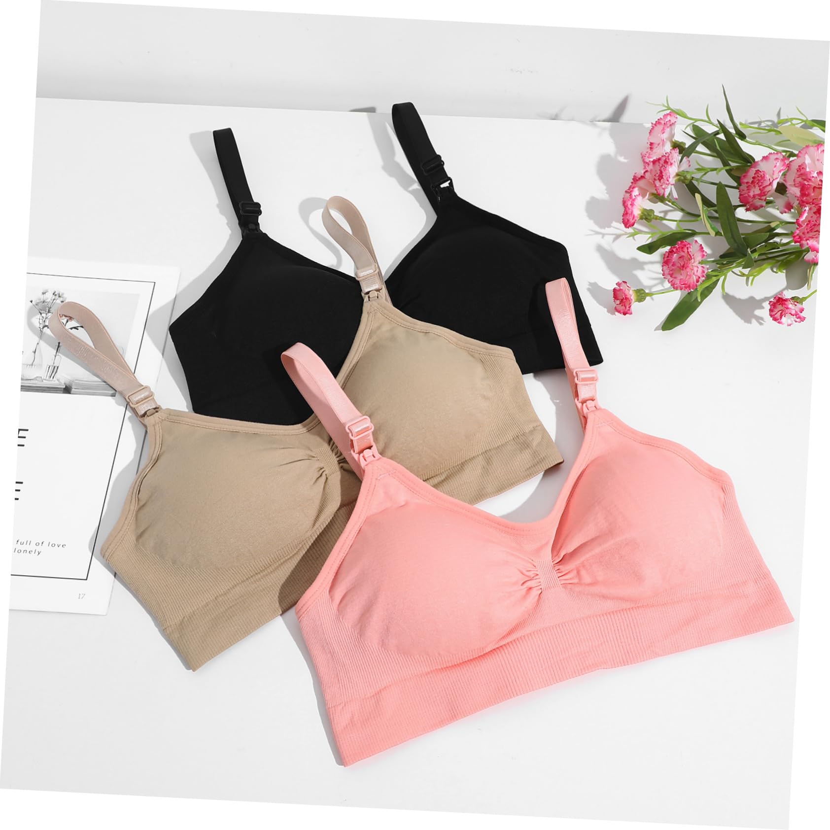 LIFKOME Maternity Nursing Bras Set mit Extendern Still für Schwangere Frauen Atmungsaktiv und Komfortabel für Alltag und Stillen