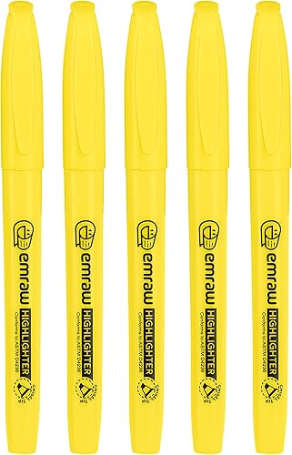Resaltadores amarillos, juego de marcadores de agarre cómodo, no tóxico, paquete de encendedores altos, punta de cincel, fluorescente, sin manchas,