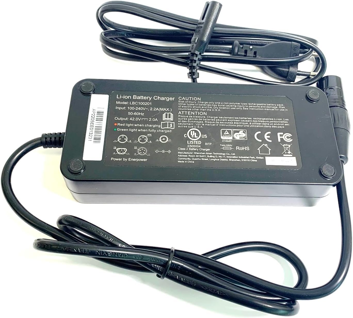 Enerpower Ładowarka litowo-jonowa 36 V zastępuje PMU4 2A XLR-4 do systemu akumulatorów ION Pedelecs firmy Sparta, Batavus & Koga (2014-2016)
