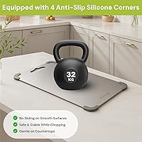 Vista 5 de Tabla de cortar de acero inoxidable para cocina, tabla de cortar de acero apta para lavavajillas, tabla de cortar de metal no plástico de doble