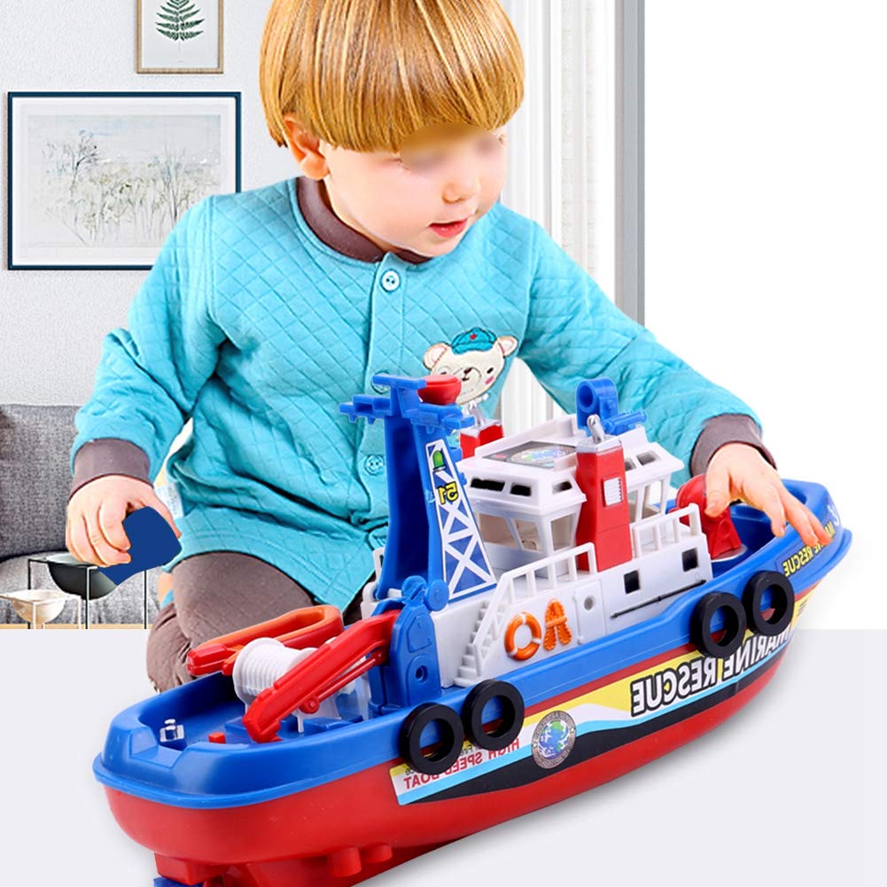 Bonbela Kids Boat Toy Children Ship Toy Fireboat Water Spraying Toy with Sound & Flash Light for Bath Pool Beach Fun - Image 4