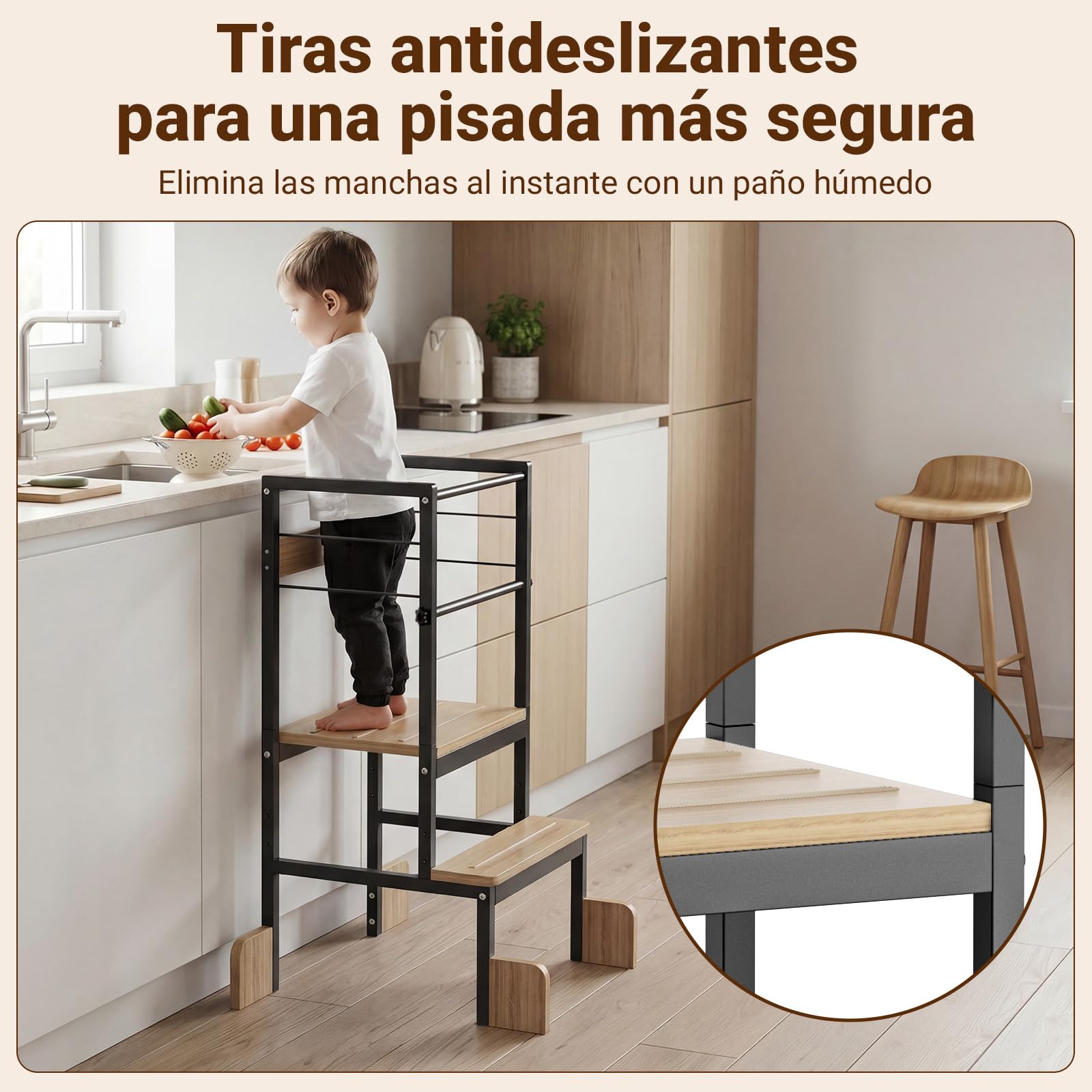COSYLAND Torre de Aprendizaje Ajustable en 3 Alturas para Niños