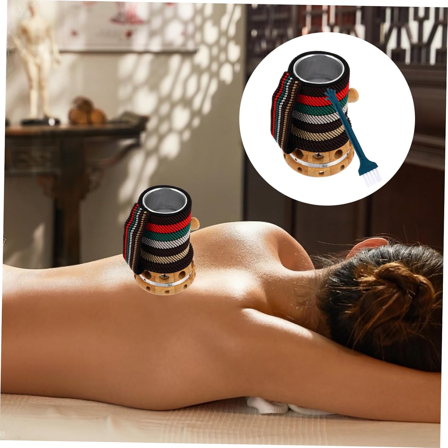1set Moxibustion Pot Scraping Cup Handheld Burning Tool for Body Care Dust Barrier Exhaust for Safe Moxibustion Therapy