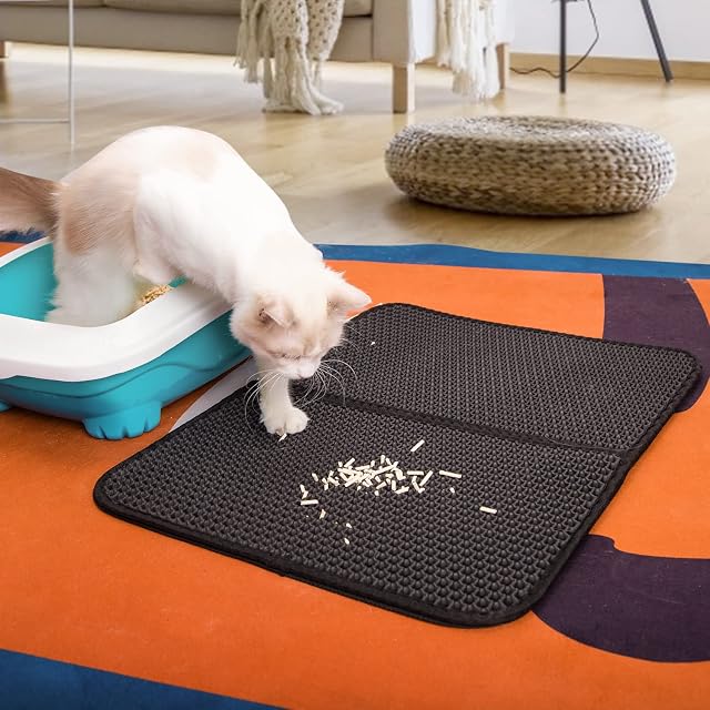 Foto 7 de 7 de Nobleza Alfombra para Arenero Gato 60x40cm, Doble Capa en Forma de Panal de EVA, Impermeable…