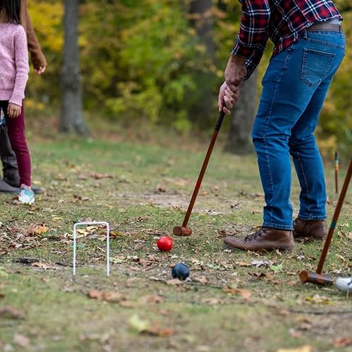 Miniatura 4 de Elakai Juegos al aire libre de viaje de tamaño compacto con estuche de transporte premium para 6 jugadores, juego de croquet