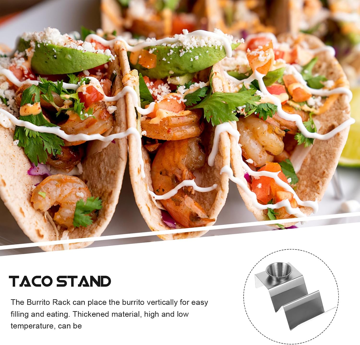 Stainless Steel Taco Stand and Pancake Rack W-shape Metal Taco Holder Kitchen Supply for Home Dining and Restaurant Use