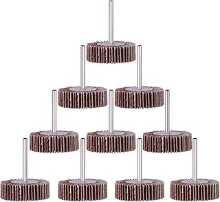 Rocaris 10 Pack Flap Wheel, 120 Grit for Rotary Tools，1/8 inch Shank (32X10X3)