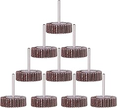 Rocaris 10 Pack Flap Wheel, 120 Grit for Rotary Tools，1/8 inch Shank (32X10X3)