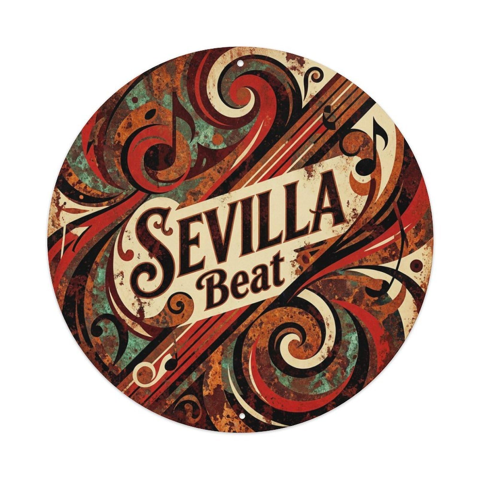 Vintage Travel Seville Spain Rhythm Metal Tin Sign