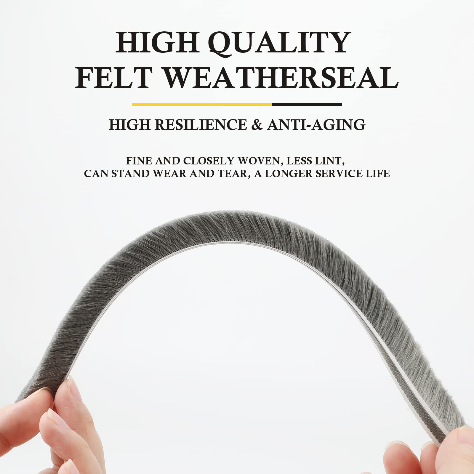 fowong Draft Excluder for Windows Weather Stripping 20m(L) x 9 mm(W) x 9mm(T) Draught Excluder Tape Brush Seal Tape for Sliding Doors and Windows Stop Drafts and Save Energy - Image 4