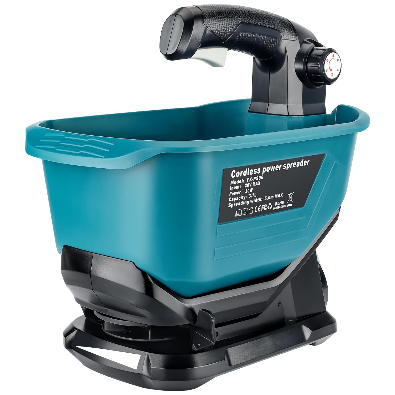 Salzstreuer für Makita 18 V LXT Li-Ion-Akku, handlicher Samen- und Dünger-Streuer Ganzjährige Abdeckung für Grassamen, Steinsalz, Eisschmelzen (nur Werkzeug)
