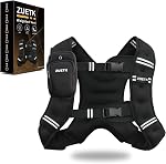 ZUETK Veste pondéré, 6lb/8lb/12lb/16lb/20lb/25lb/30lb Veste de poids avec bande réfléchissante, Vestes pondérés pour hommes Femmes Équipement d'entraînement pour la force entraînement, course, jogging, fitness, perte de poids