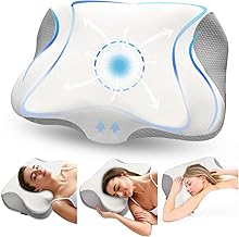 Memory Foam Cervical Pillow for Neck Pain Relief, Ergonomic Orthopedic Pillow for Neck and Shoulder Pain, Odorless Contour Pillow with Comfort Support for Side, Back & Stomach Sleepers