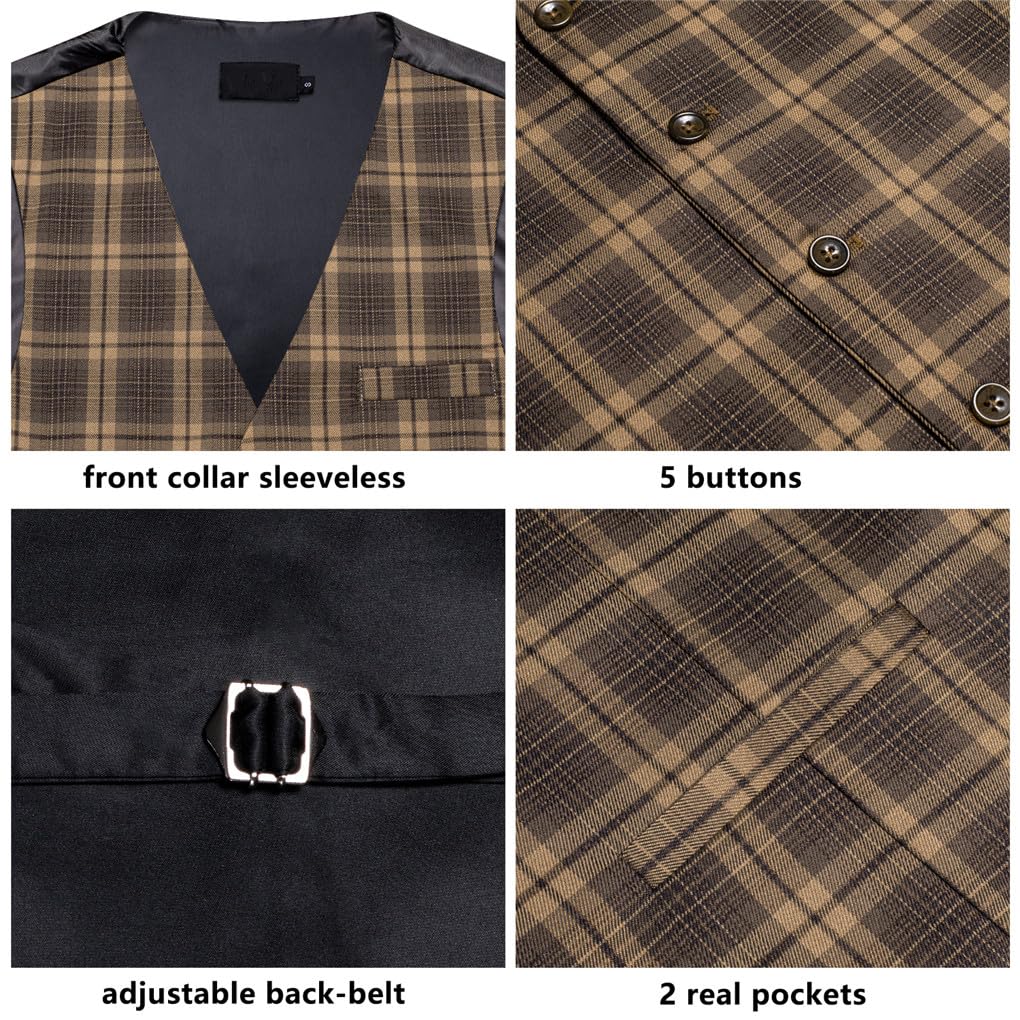 Dninmim Solide formelle Herrenweste, Jacquard, gestreifte Weste, Hochzeit, Business-Jacke