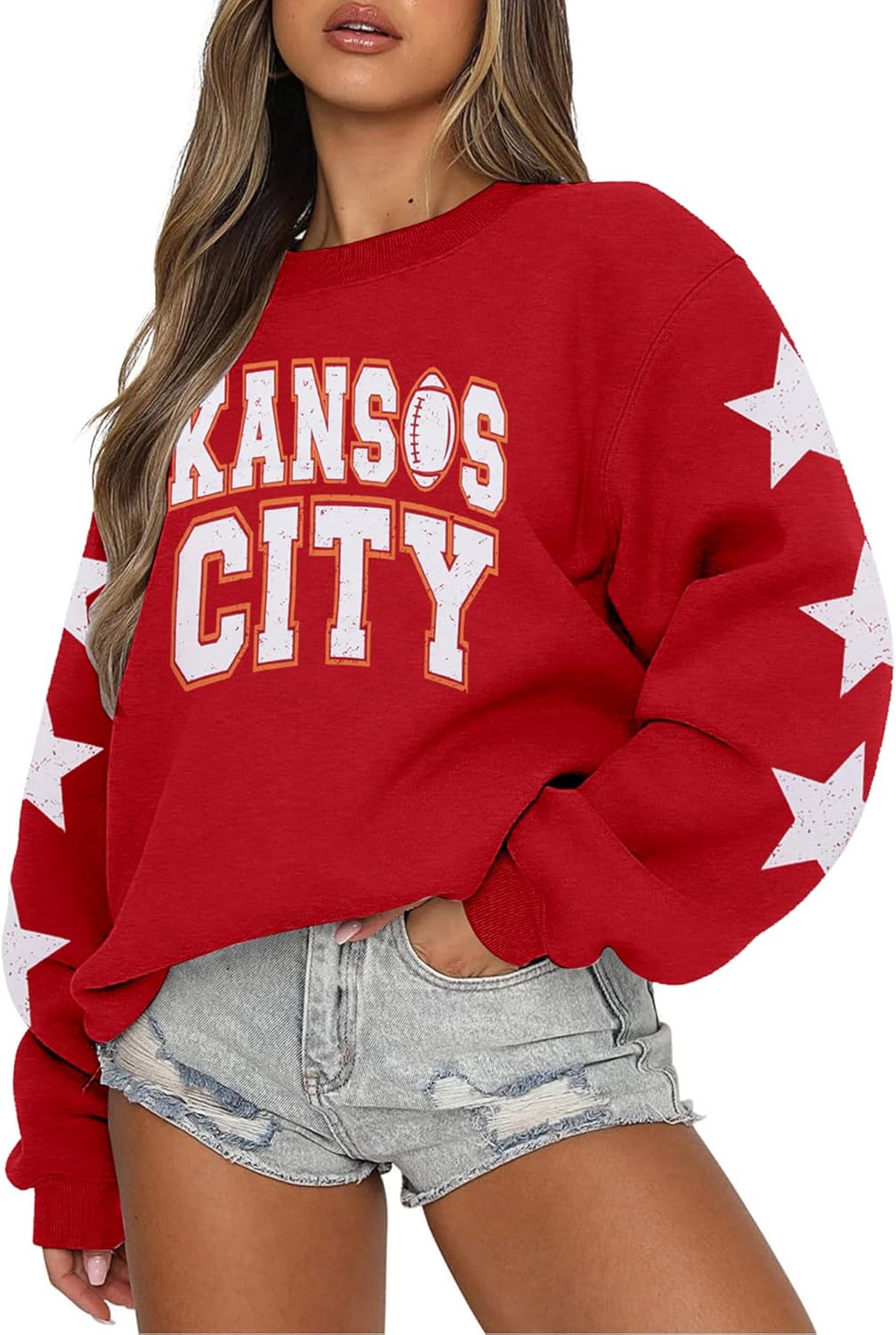 MNLYBABY Football Sweatshirt Women Game Day Sweatshirts in My Game day Era 87 Graphic Long Sleeve Tops - Image 4