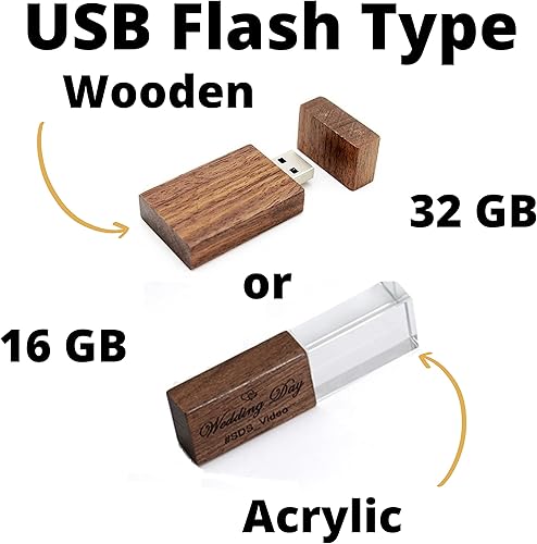 Miniatura 3 de Caja de fotos personalizada de madera USB Flash Drive con tapa deslizante, caja de fotos de boda personalizada, caja de almacenamiento de madera de