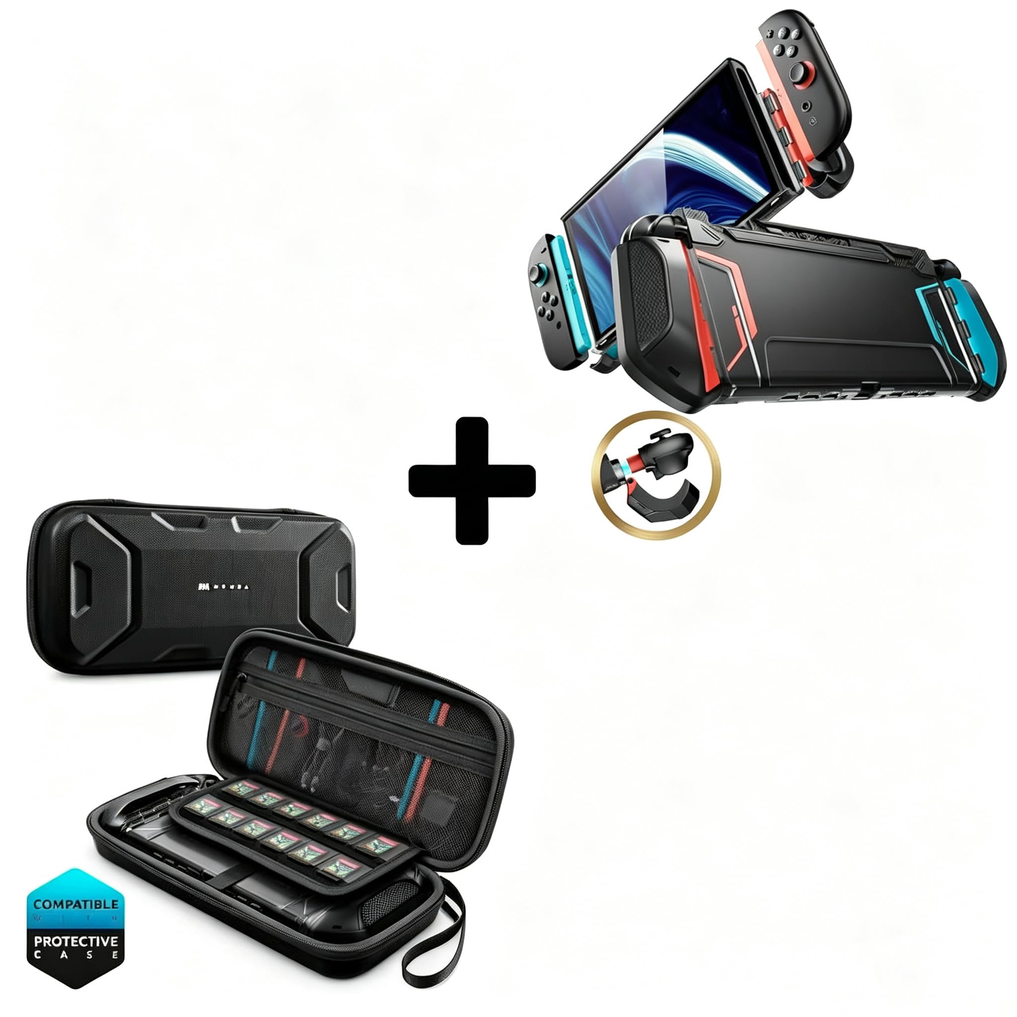Mumba Save 6% to Buy Together Nintendo Switch 2 Case Blue/Red & Black Nintendo Switch 2 Plus Carrying Case