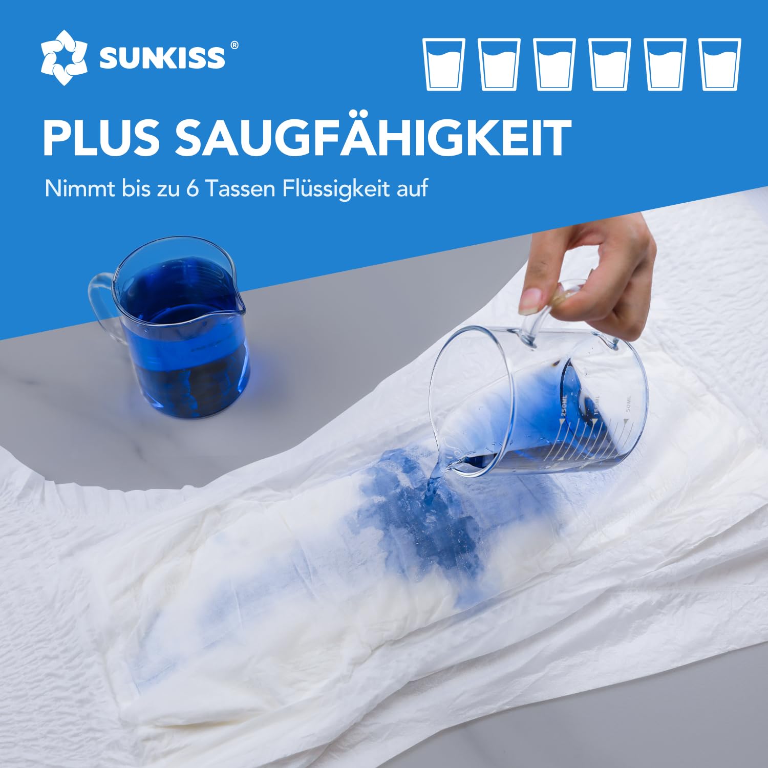 SUNKISS TrustPlus Inkontinenz Pants für Erwachsene, Saugfähige Windelhosen mit Elastischen Bündchen für Männer und Frauen, Diskreter Auslaufschutz bei Blasenschwäche, Größe L, 16 Stück