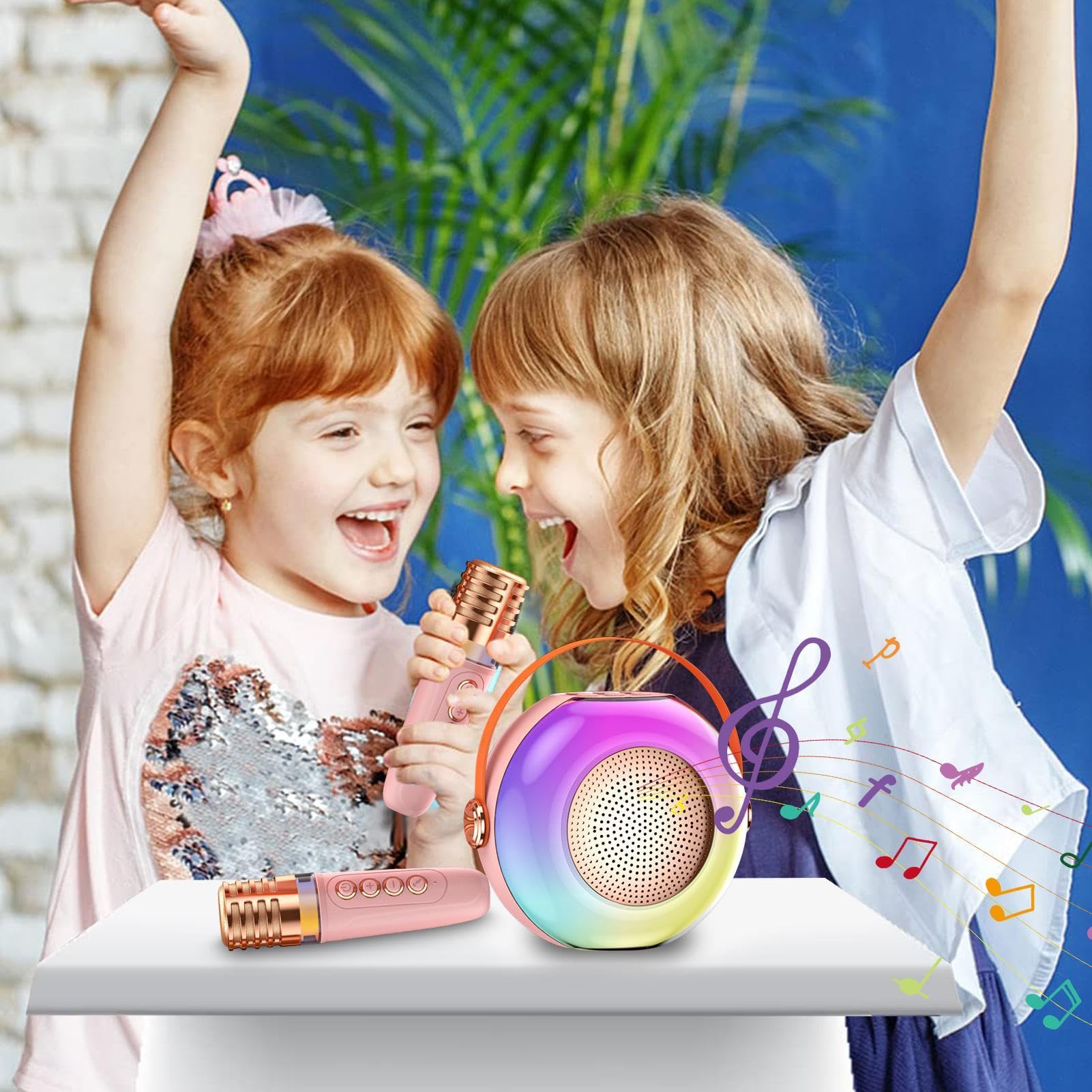 Macchina Karaoke Altoparlante Portatile Con 2 Microfoni | Audio Con Per Bambini Feste Compleanni Riunioni Familiari Vacanze Weekend e Celebrazioni