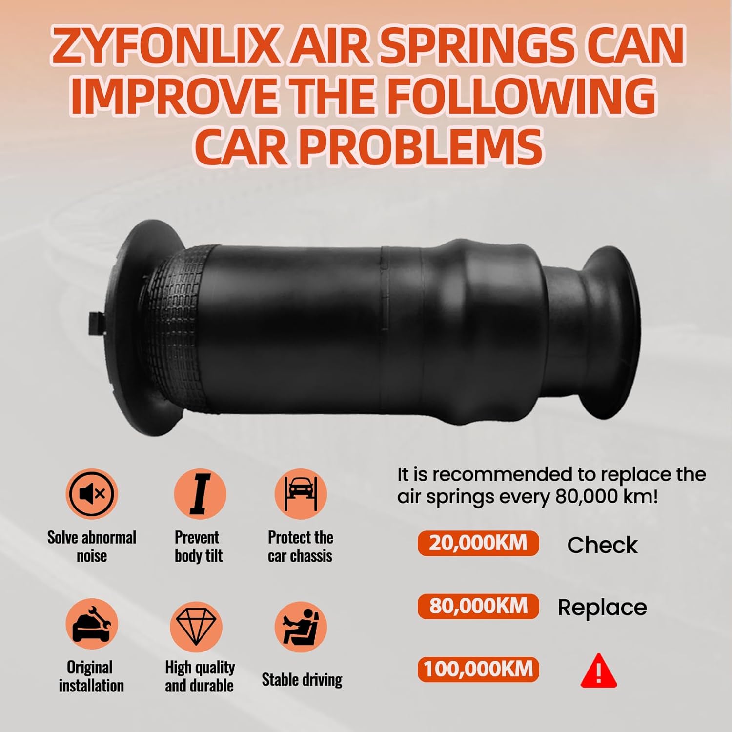 Air Suspension Spring Bag Rear Compatible with 2002-2009 Chevy Trailblazer GMC Envoy, 04-07 Buick Rainier, 03-08 Isuzu Ascender, 07-09 Saab 9-7X, 25815604 15125532 15276029