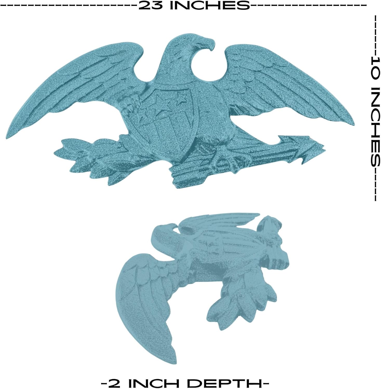 Montague Metal Products 23" Aluminum Deluxe Wall Eagle - Verdigris