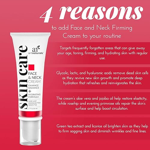 Miniatura 7 de Artnaturals Crema reafirmante facial y cuello  Hidratante antienvejecimiento para cuello y escote  Para tensar y levantar la piel flácida