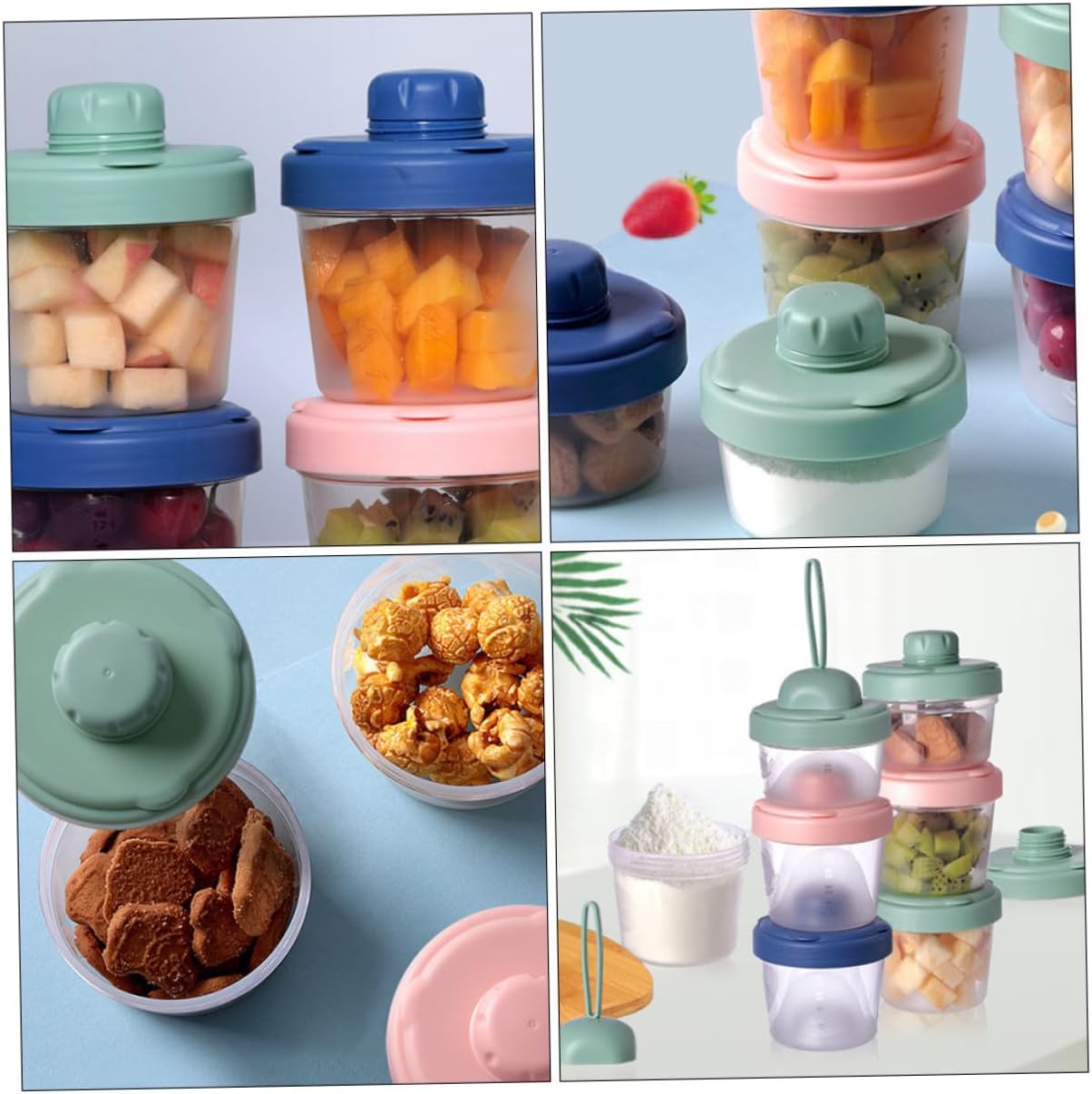 BESPORTBLE Milk Powder Box Formula Dispenser Stackable Snack Container Portable Food Storage Case with Safe Tpe PP Material for Travel and Home Use