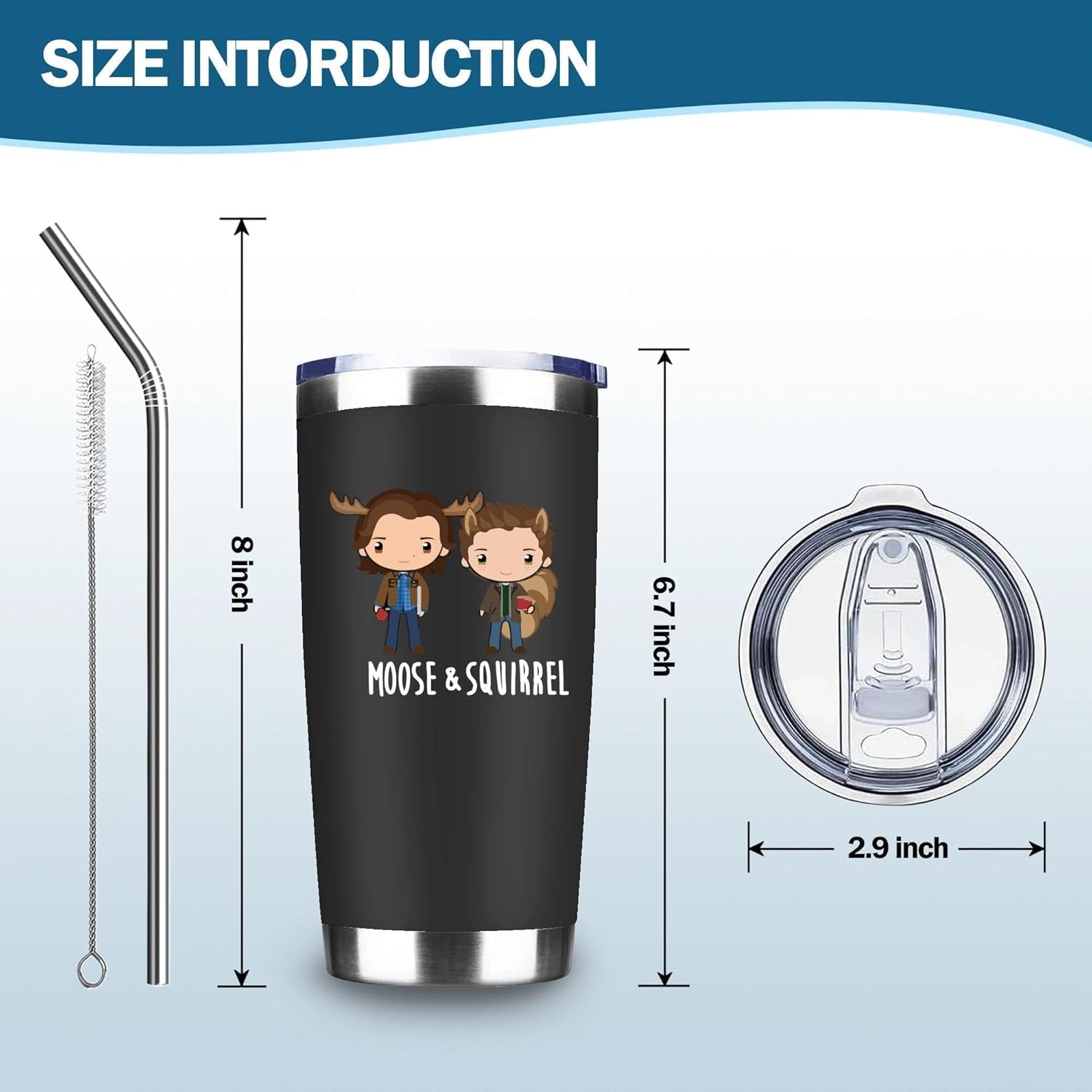 ATHAND Funny TV Show Merchandise,20 Oz Insulated Stainless Steel Iced Coffee Natural Tumbler with Lid,Funny Super Travel Coffee Mug Cup Water Bottle,TV Show Gifts for Men Women Movie Lovers (Black) - Image 5