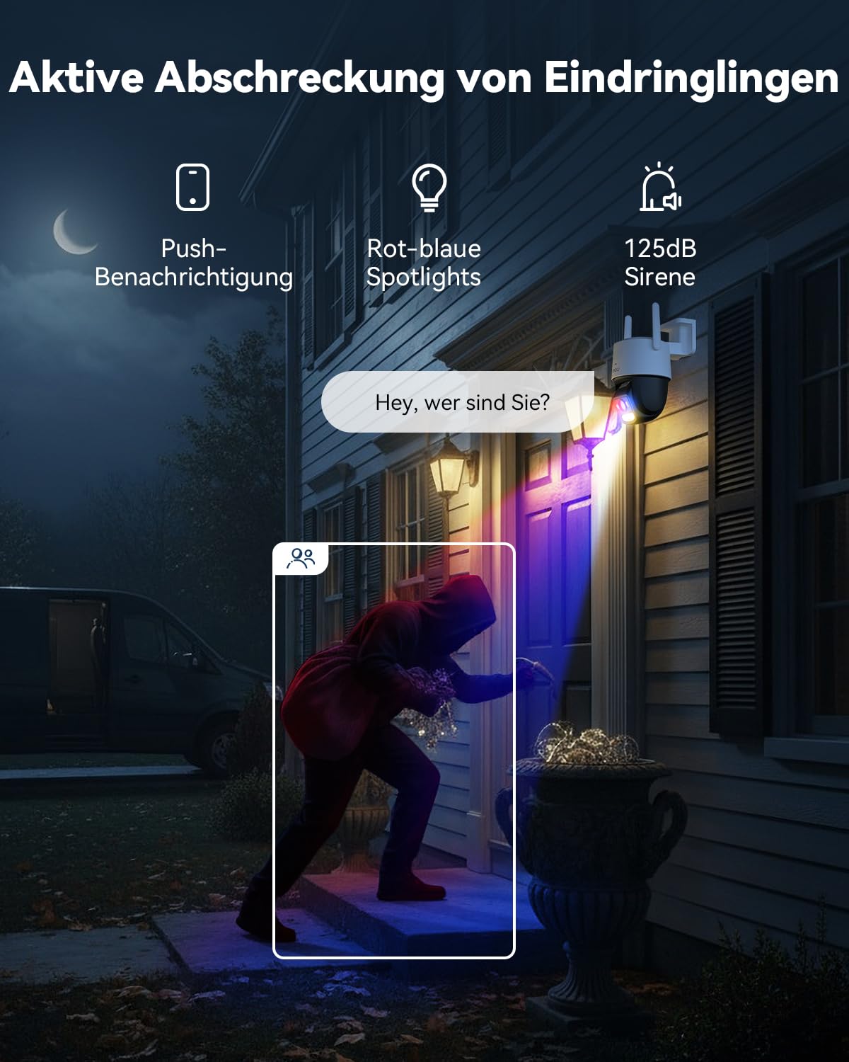 Imou 6MP PoE Überwachungskamera Außen mit Aurora-Farbnachtsicht Hell wie am Tag, 2.4/5GHz WLAN Outdoor Kamera 360° PTZ, KI Personen-/Fahrzeugerkennung, Smart Tracking, 2-Wege-Audio, Sirene Privatmodus