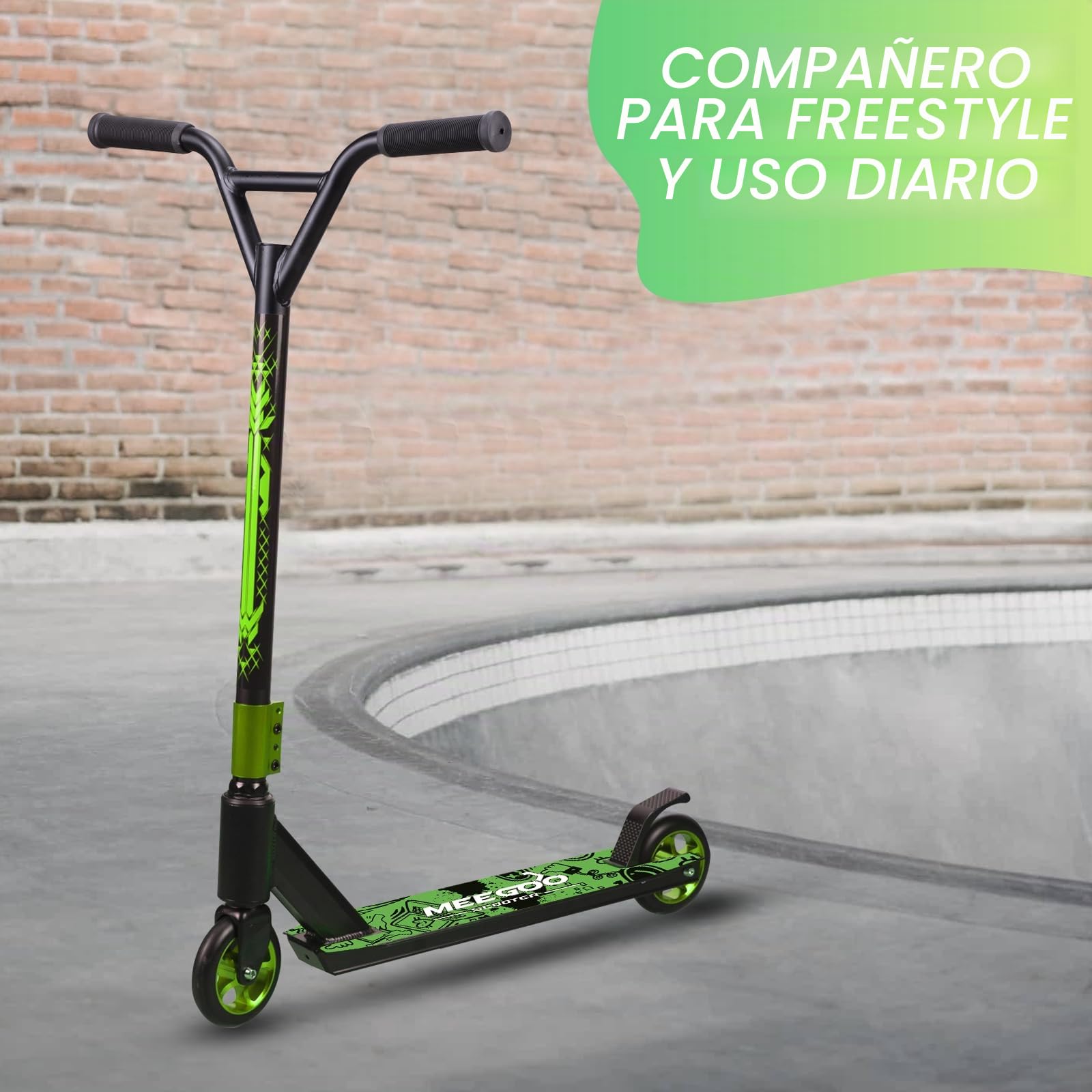 MEE GOO Patinete Pro Freestyle ABEC-10 de aleación ligera con rueda de aleación de aluminio, marco de hasta 100 kg para principiantes y avanzados, skatepark