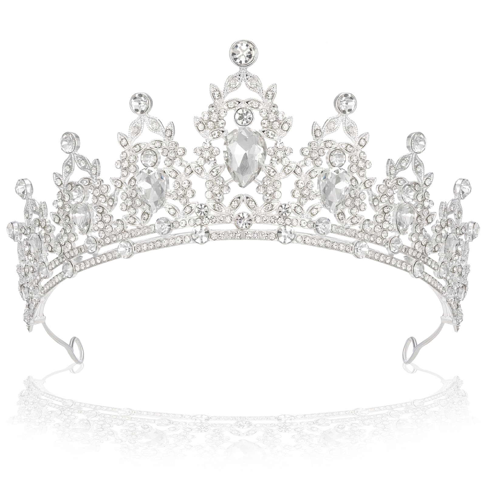 Corona de Tiara de Cristal,Coronas de Diamantes de Cristal,Corona para Novia,Corona Nupcial,Tiara con Cristales de Princesa,Corona Reina,Corona Princesa Mujer,Tiara de Cumpleaños