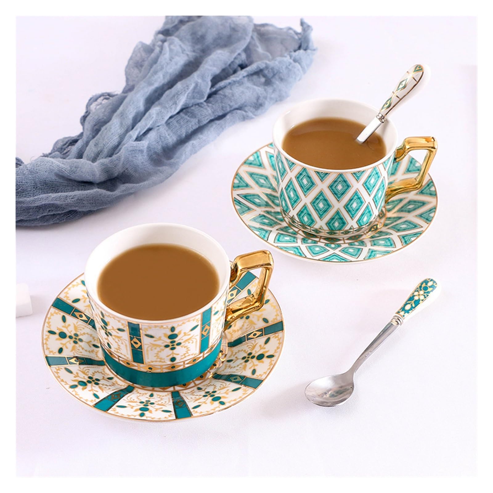 Filiżanka do kawy i herbaty ceramiczna popołudniowa filiżanka do herbaty kwiat zestaw do herbaty z tacą z łyżeczką filiżanka do espresso