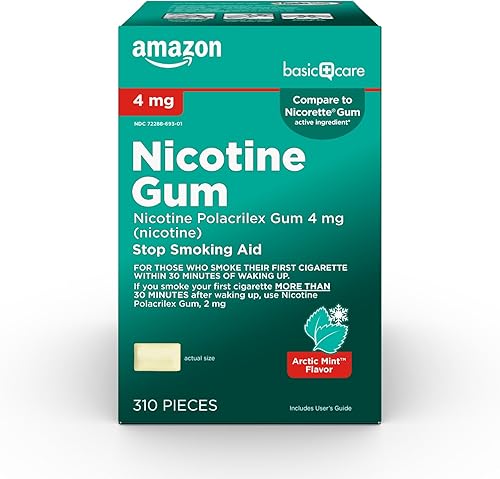 Miniatura 7 de Yaxa Basic Care - Goma de mascar sin recubrimiento, de nicotina polacrilex (4 mg de nicotina), ayuda para dejar de fumar, 220 unidades, sabor menta