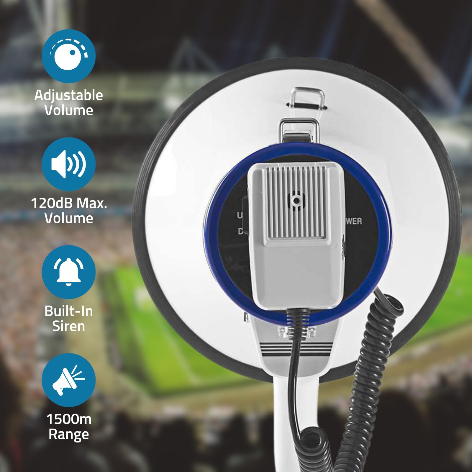 Nedis Megaphone 25 W Range of 1500 m Extrai Microphone