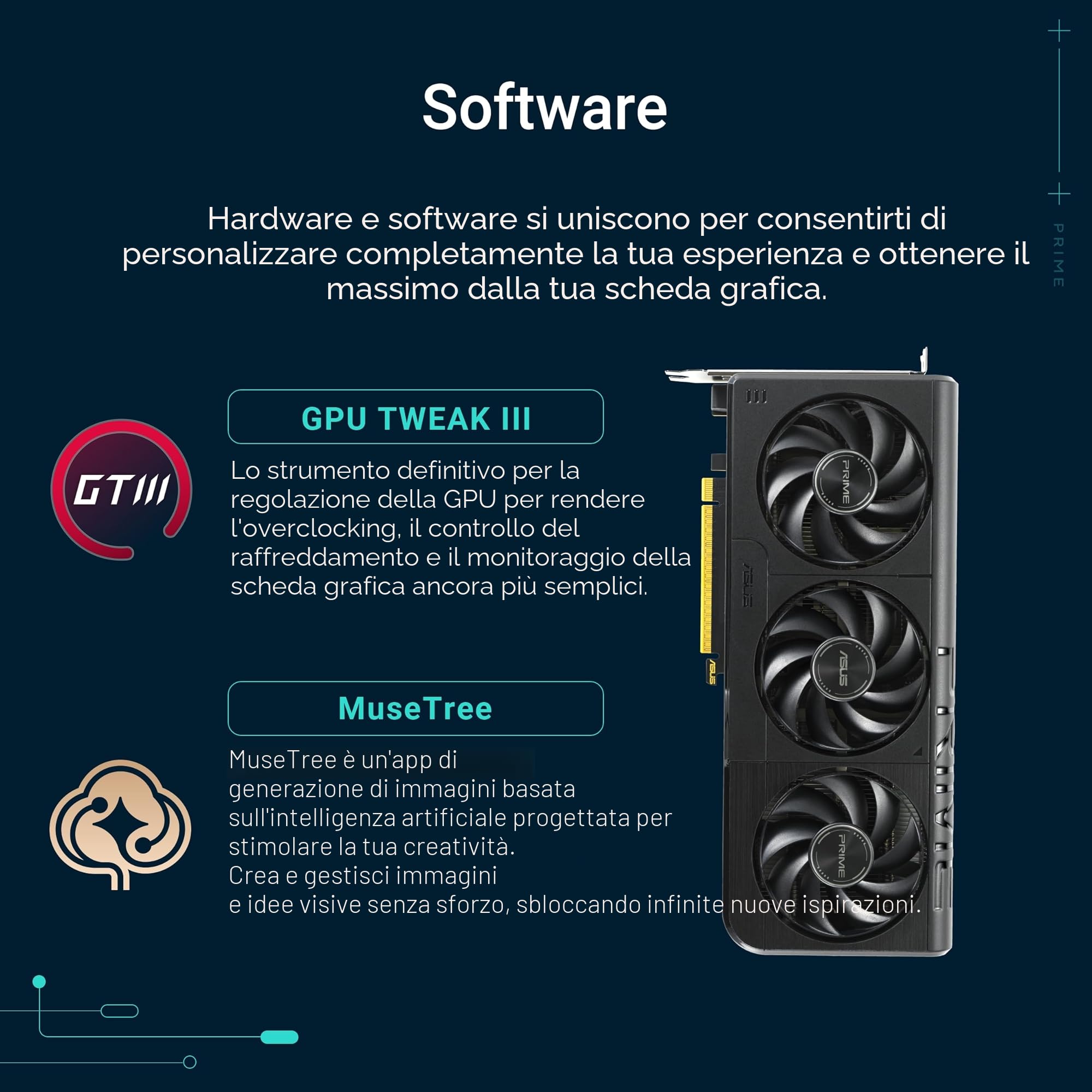 ASUS Prime NVIDIA GeForce RTX 5060 OC Edition, Scheda Grafica 8 GB GDDR7, 128 Bit, PCIe 5.0, 3 Ventole Axial-Tech, 1 HDMI 2.1, 3 DisplayPort 2.1, GPU Tweak III, Nera, PRIME-RTX5060-O8G
